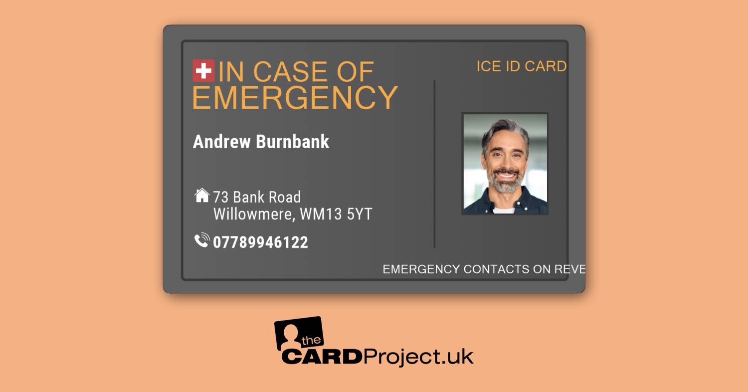 Slate Grey ICE Photo ID Card (FRONT)